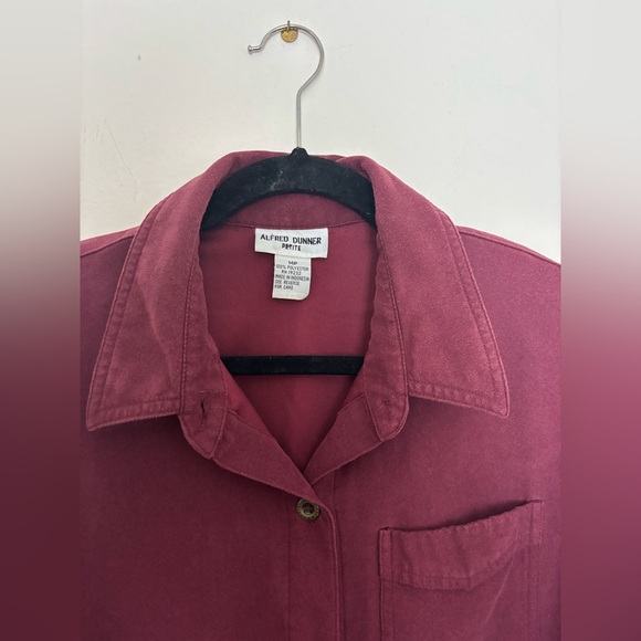 Alfred Dunner Maroon Button-Up Blouse - Picture 2 of 3